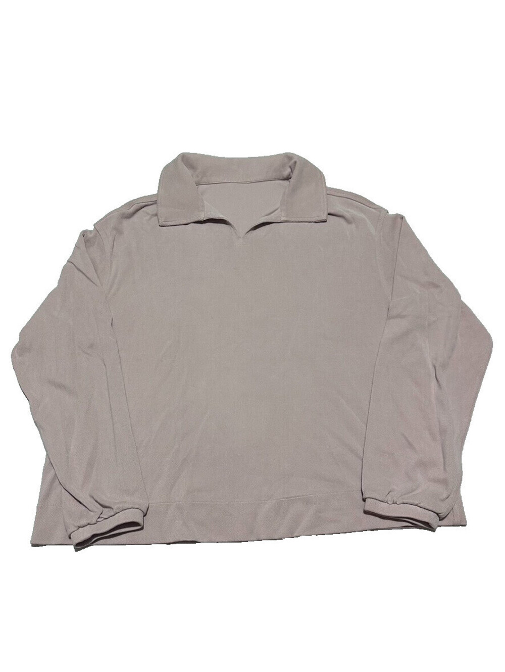 Lululemon Softstreme Pique Oversized Long Sleeve Polo Shirt Women Small Pink